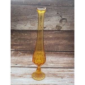 Vintage Fenton 11.5" amber swung vase